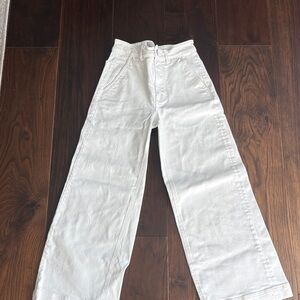 Everlane Cream High-Waist Trousers